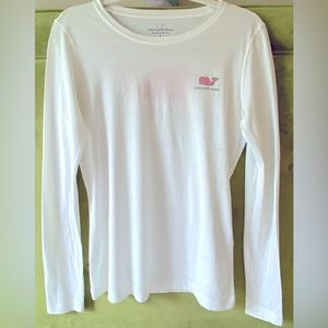 Vineyard Vines Womens Long Sleeve T-shirt, size: small, color: white